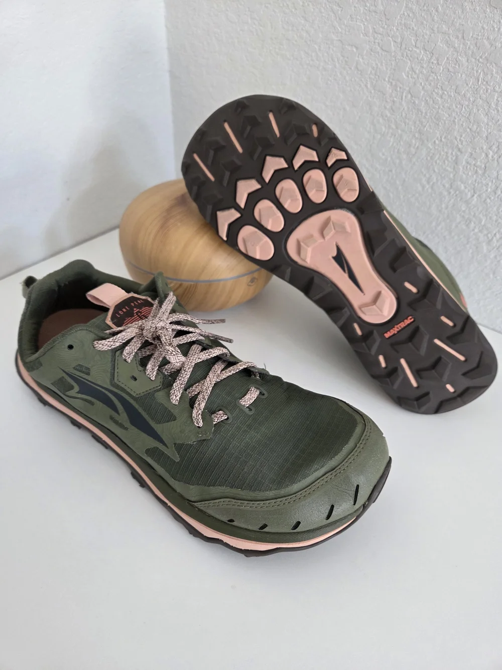 Altra Lone Peak 6 Women's Trail Runner Olive Green And Pink Size 12